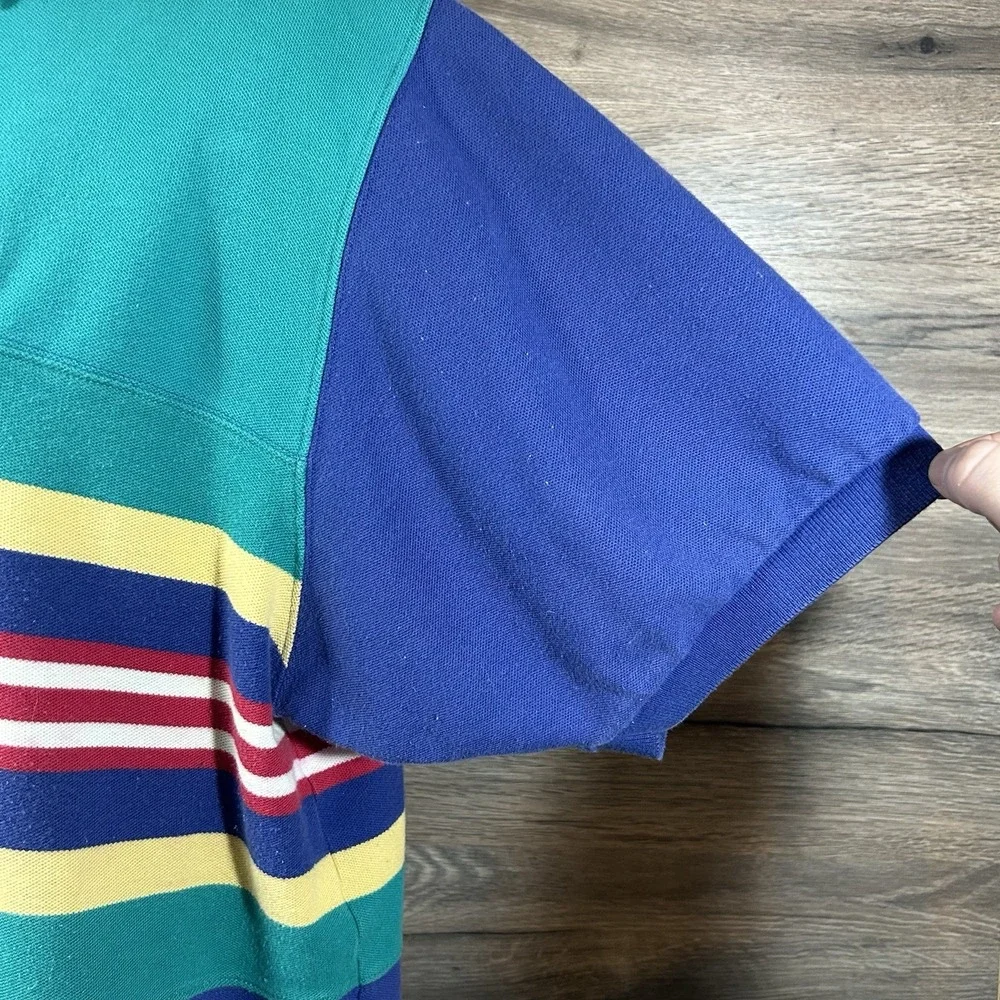 VTG Chaps Ralph Lauren Polo Mens M‎ Colorblock Retro 80s Beach Preppy Colorful